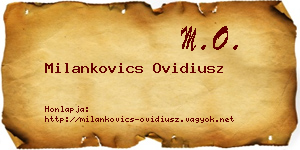 Milankovics Ovidiusz névjegykártya